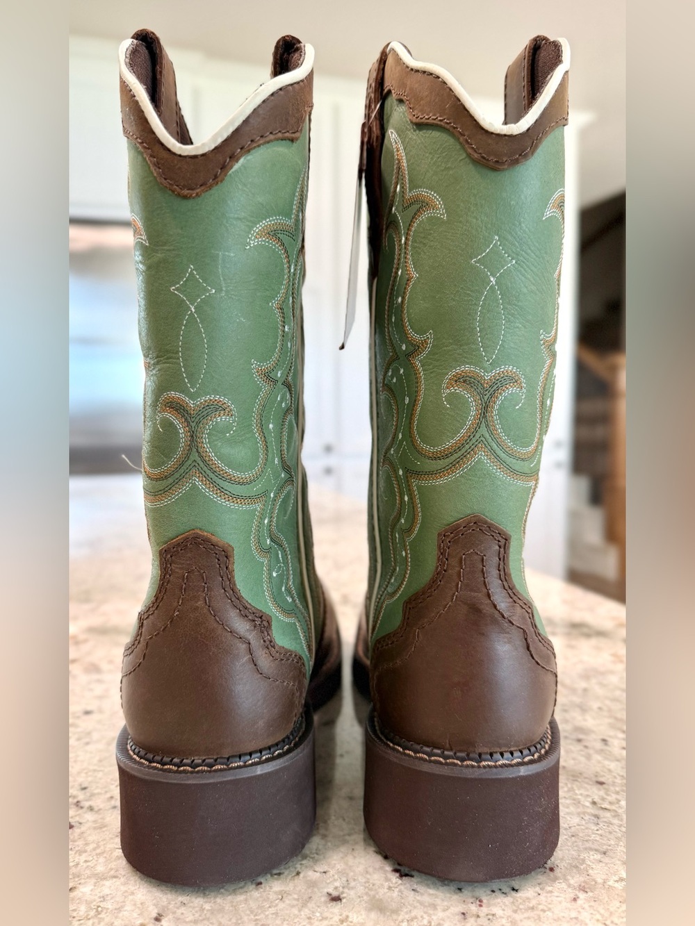 Justin Ladies Gypsy "Raya" Turquoise Water Buffalo Cowboy Boots (NWT) - Picture 7 of 16